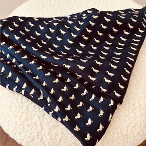 Navy Blue Duck Patterned silk scarf